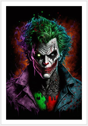 The Joker | Neon Laugh | Batman | - RE:Imagine Art Print
